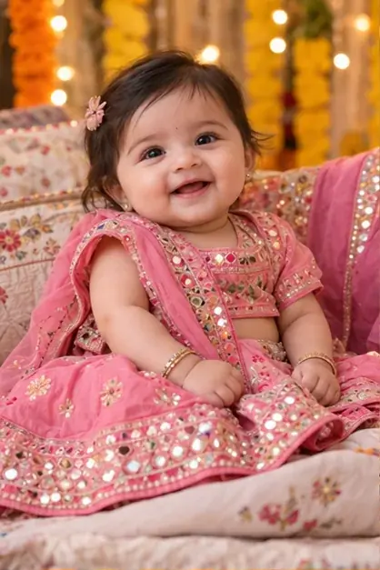 babies collection style illustration; not a generated result for Baby girl at home